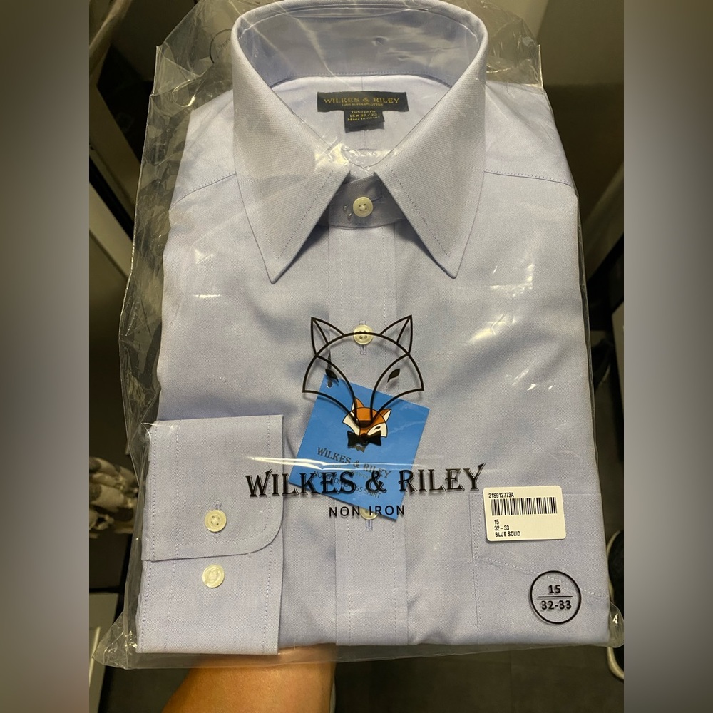 (Unworn!) Blue Supima Cotton Dress Shirt sz 15 / 33